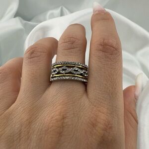 Wedding Gold and Silver Layered Ring